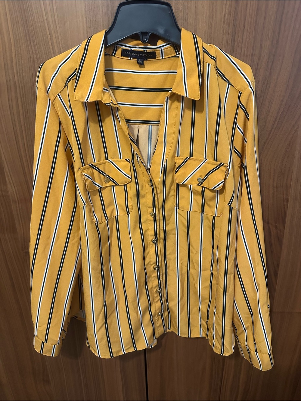 Adrienne Vittadini Striped Button-Front Shirt